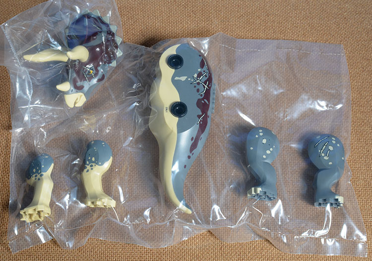 bagged triceratops pieces