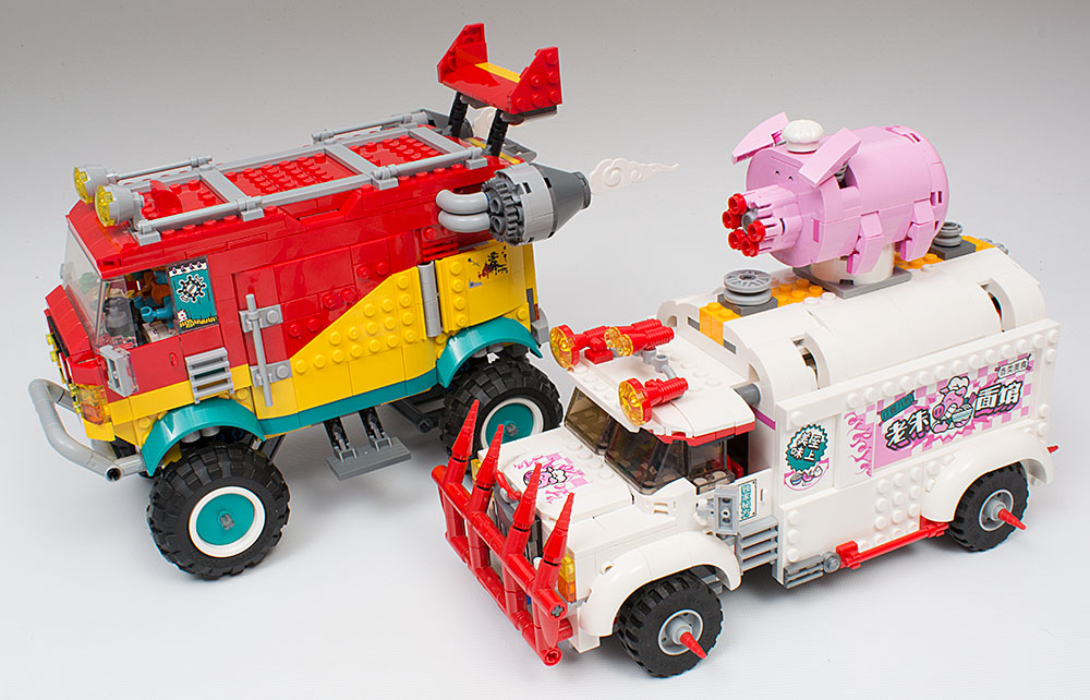 La furgoneta del equipo comparada con el Pigsy's Food Truck