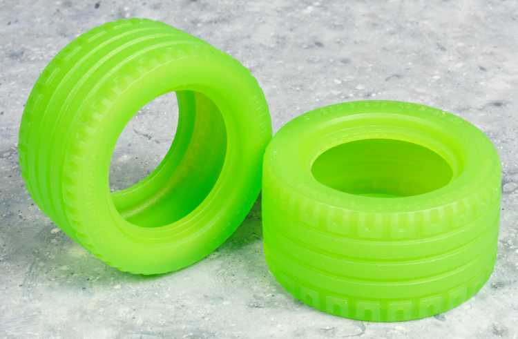 transparent bright green tires