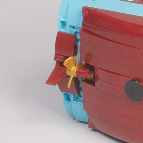 the propeller and rudder