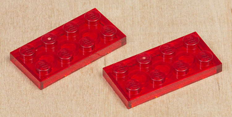placas 2x4 rojo trans 5584
