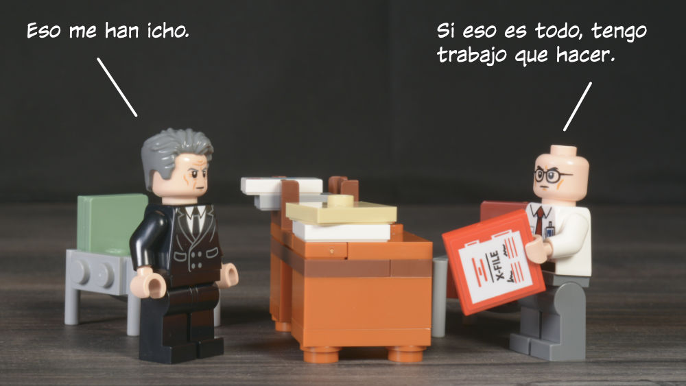 Smoking Man: Eso me han dicho. Skinner: Si eso es todo, tengo trabajo que hacer.