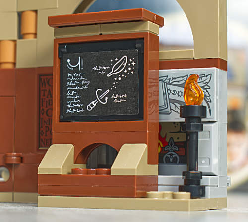 chalkboard in front of fireplace