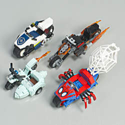 thumbnail for Four motorcycles: LEGO<sup>®</sup> sets 76459, 76335, 60455, 11206